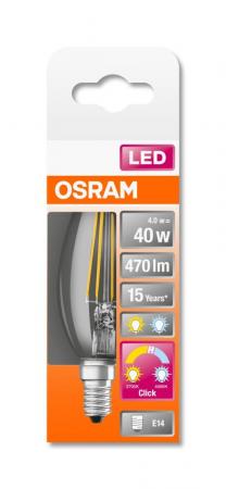 OSRAM E14 LED Biorhythmus fördernd in Kerzenform klar FILAMENT 4W wie 40W RELAX & ACTIVE - Unterstützt den Biorhythmus