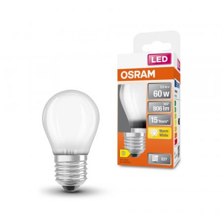 OSRAM E27 LED STAR RETROFIT Glühbirne matt 5,5W wie 60W warmweißes Licht
