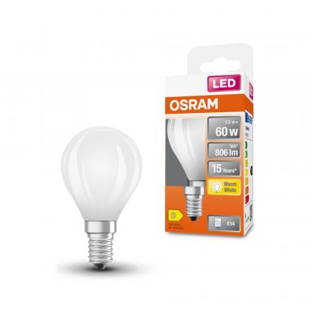 OSRAM E14 LED Leuchtmittel STAR RETROFIT matt 5,5W wie 60W warmweißes Licht