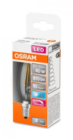 OSRAM E14 LED Lampe SUPERSTAR FILAMENT klar dimmbar 4,8W wie 40W neutralweißes Licht