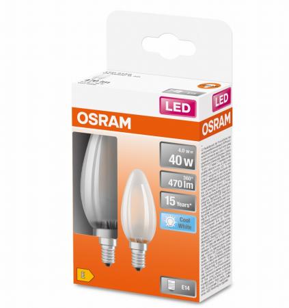 2er-Pack E14 OSRAM LED STAR RETROFIT Lampe matt 4W wie 40W neutralweißes Licht