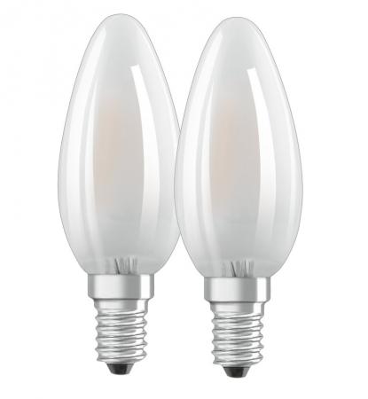 2er-Pack E14 OSRAM LED STAR RETROFIT Lampe matt 4W wie 40W neutralweißes Licht