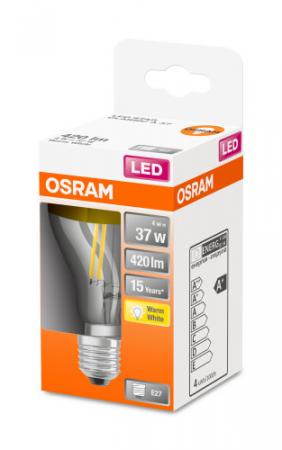 OSRAM E27 LED STAR Kopfspiegellampe Mirror Gold Filament klar 4W wie 37W warmweißes Licht