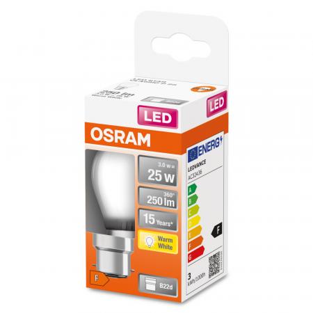 OSRAM B22d LED Lampe STAR RETRO matt 2,5W wie 25W warmweiß für Designerlampen