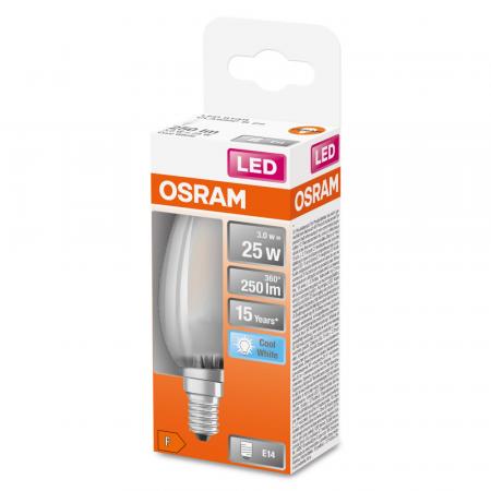 OSRAM E14 LED STAR RETROFIT Lampe Kerzenform matt 2,5W wie 25W neutralweißes Licht