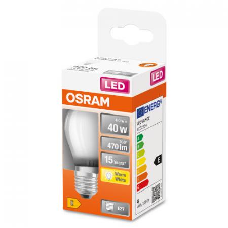 OSRAM E27 LED Lampe STAR RETROFIT matt in kleiner Tropfenform 4W wie 40W warmweißes Licht