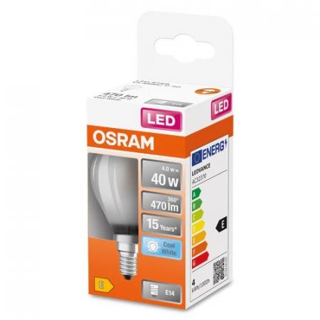 OSRAM E14 LED Tropfen Lampe matt 4W wie 40W neutralweißes Licht