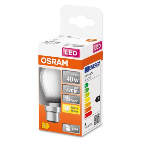 OSRAM B22d LED Lampe STAR RETRO matt 4W wie 40W warmweißes Licht für Designerleuchte