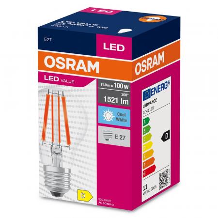 Helle OSRAM E27 Value Classic LED Lampe 11W wie 100W universalweißes Licht 4000K