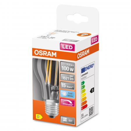 OSRAM Klare LED Superstar E27 Lampe dimmbar 12W wie 100W neutralweiß Bürolicht