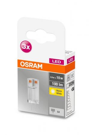 3er Pack OSRAM G4-Sockel LED PIN / Stift sehr sparsam 0,9W wie 10W warmweißes Licht
