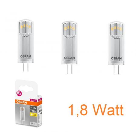 3er Pack OSRAM LED PIN Stiftsockel G4 1,8W wie 20W warmweißes Licht