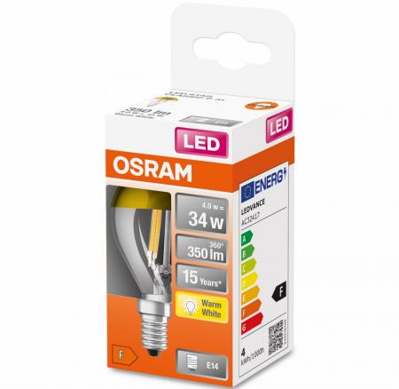 OSRAM E14 LED Kopfspiegellampe vergoldet 4W wie 34W warmweißes blendfreies Licht