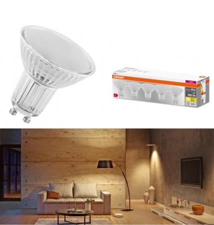 5er-PACK OSRAM LED BASE PAR16 GU10 LED Strahler 4.3W wie 30W 120° warmweiß breit strahlend