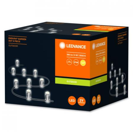 Ledvance ENDURA GARDEN 9 Dot 6W kleines Basisset Lichterkette Erdspieß Warmweiß