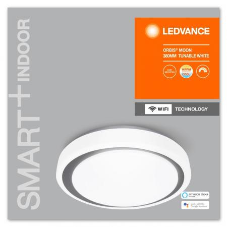LEDVANCE SMART+ Orbis Moon 380 WiFi Leuchte weiss/grau - App- & Sprachsteuerung - Aktion: Nur noch angezeigter Bestand verfügbar