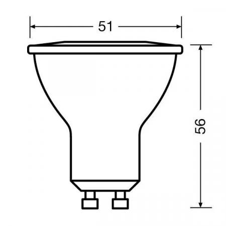 3er Pack OSRAM GU10 LED Strahler PAR16 120° Abstrahlwinkel 4,5W wie 50W 2700K warmweiß- breiter Abstrahlwinkel aus Kunststoff