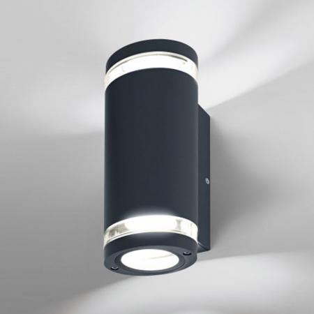 Zweiseitg leuchtende BEAM Terrasssen Wandlampe dunkelgrau mit Dekoringen von LEDVANCE