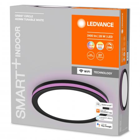LEDVANCE SMART+ WIFI Orbis Deckenleuchte 46 cm schwarz RGB Farbwechsel