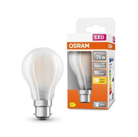 OSRAM B22D LED Lampe STAR mit Bajonettsockel 7,5W wie 75W warmweißes Licht 2700K matt