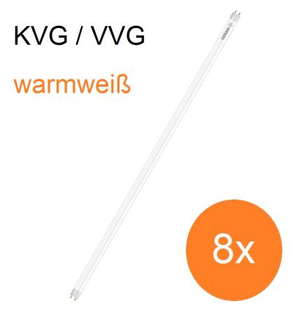 8 x 60cm OSRAM SubstiTUBE T8 G13 LED Röhre 6,6W 3000K EM KVG/VVG Glas