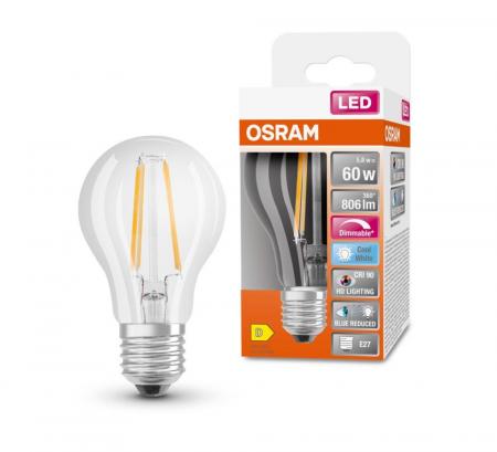 OSRAM E27 LED SUPERSTAR PLUS Leuchtmittel klar dimmbar 5,8W wie 60W universalweißes Licht 4000K 90 Ra hohe Farbwiedergabe