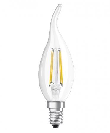 OSRAM E14 LED Kerzenlampe Superstar Plus HD LIGHTING Windstoßlicht Filament klar 3,4W wie 40W dimmbar warmweiß Ra90