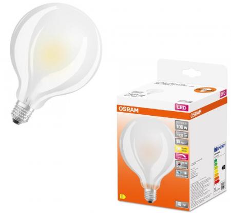 OSRAM Superstar Plus E27 Globe LED Glühbirne in Kugelform dimmbar 11W wie 100W warmweiße Beleuchtung 2700K