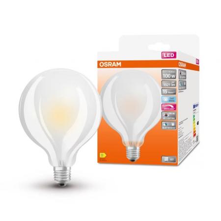 OSRAM E27 Superstar Plus Globe LED Glühbirne in Kugelform dimmbar 11W wie 100W neutralweißes Licht 4000K