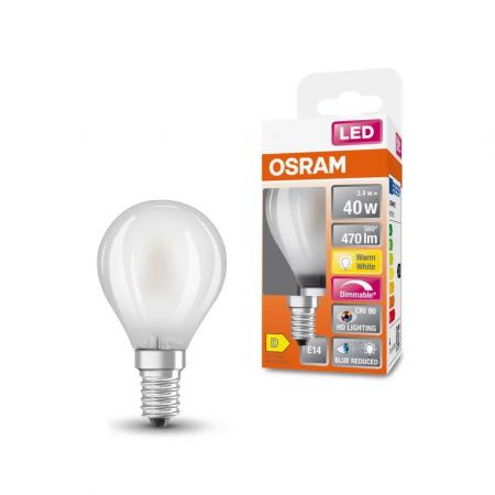 OSRAM E14 LED Lampe SUPERSTAR PLUS HD LIGHTING Tropfenform matt dimmbar 3,4W wie 40W warmweißes Licht & hohe Farbwiedergabe