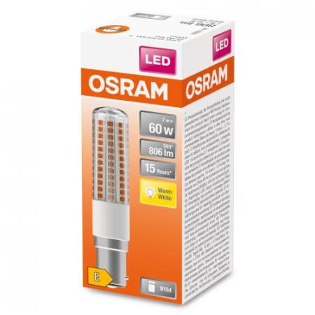 Nur noch angezeigter Bestand verfügbar: OSRAM B15d LED Lampe Special T SLIM 2700K 6,3W wie 60W Kolbenform schlank