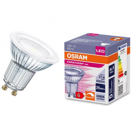 OSRAM GU10 Reflektorlampe LED 7,9W wie 51W 4000K neutralweißes Licht mit breitem Abstrahlwinkel 120 ° & hoher Farbwiedergabe