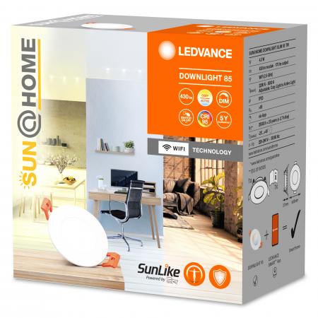 LEDVANCE SUN@HOME WiFi Einbauleuchte Slim ø8,5cm Tunable White für eine erhöhte Konzentration