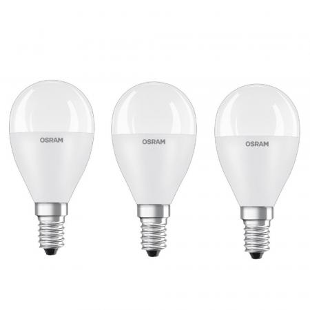 3er Pack OSRAM E14 LED Lampe in Tropfenform matt 7,5W wie 60W warmweißes Licht 3000K