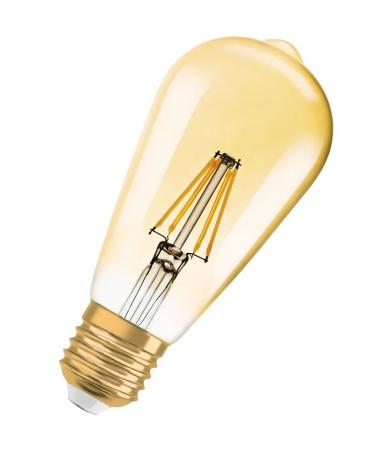 OSRAM E27 LED VINTAGE Glühlampe in EDISON Kolbenform GOLD dimmbar 6,5W wie 55W extra warmweißes gemütliches Licht