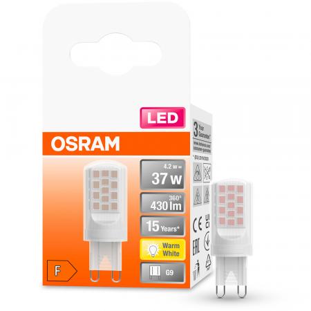 OSRAM LED PIN G9 Stiftsockel Lampe 4,2W wie 37W warmweißes Licht 2700k