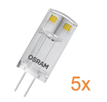 5er Pack Osram G4 LED PIN Stiftsockel Lampe 12V Niedervolt Warmweiss 2700K 0,9W wie 10W