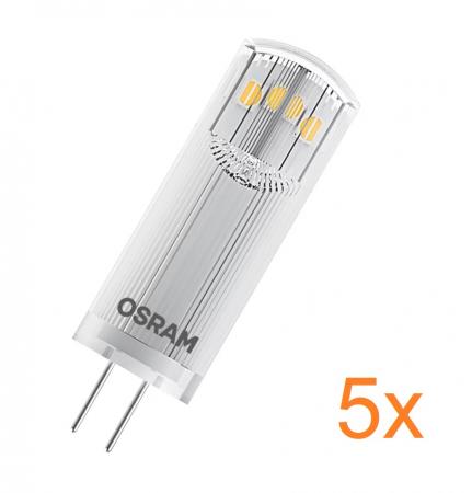 5er Pack Osram G4 LED PIN Stiftsockel Lampe 12V Niedervolt Warmweiss 2700K 1,8W wie 20W