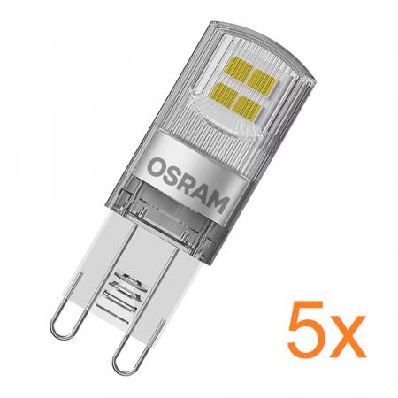 5er Pack OSRAM LED Base PIN G9 Lampe 1,9W wie 20W 2700K warmweißes Licht