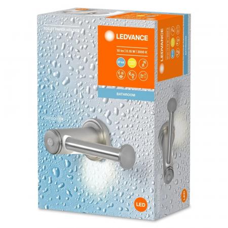 LEDVANCE BATHROOM Toiletten Papier Halter inkl. Nachtlicht Bewegungs- und Tageslichtsensor Inklusive Batterien