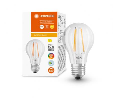 Ledvance E27 LED Leuchtmittel FILAMENT dimmbar 5,58W wie 60W warmweißes Licht Aktion: Nur noch angezeigter Bestand verfügbar