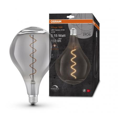 OSRAM E27 LED Glühlampe dekorative Big Grap Form dimmbar 4,5W wie 15W extra warmweißes gemütliches Licht in besonderer Form