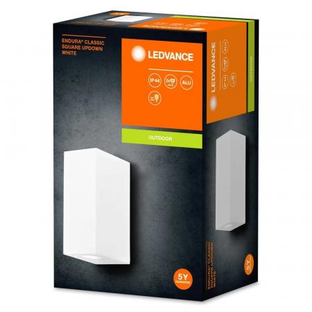 LEDVANCE Wandleuchte Endura Classic Square Up & Down in Weiß aus Aluminium