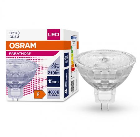 OSRAM GU5.3 PARATHOM LED Niedervolt Reflektorlampe MR16 36° 2.6W wie 20W 4000K neutralweiß mit High-Power-LED 12V