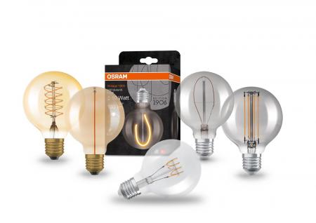 Osram E27 Globe 51 LED Lampe VINTAGE 1906 dimmbar Filament 7W wie 51W 2400K extra warmweißes Licht