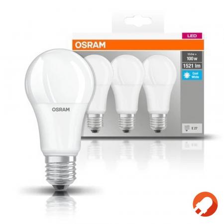 3er-Pack Osram E27 Sparsame LED Leuchtmittel mattiert & leistungsstark 14W wie 100W neutralweißes Licht in klassischer Glühlampenform