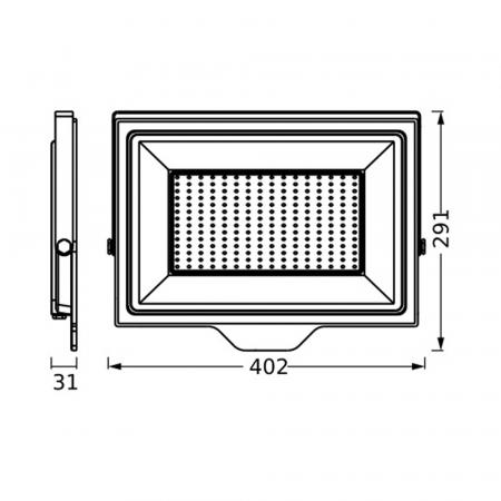 Leistungsstarker LEDVANCE LED Fluter Floodlight Essential 200W 4000K Neutralweiß IP65 schwarz