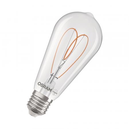 OSRAM E27 LED VINTAGE Heart Filament Lampe dimmbar klar 7,2W wie 60W warmweißes gemütliches Licht