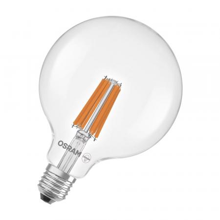 OSRAM E27 STAR Globe 125 besonders effiziente LED Kugellampe klar 7,2W wie 100W 4000K neutralweißes Licht - Energy efficiency class A