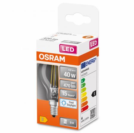 OSRAM E14 LED Lampe STAR RETROFIT matt 4W wie 40W tageslichtweiße Lichtfarbe